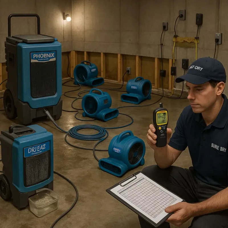Structural Drying and Dehumidification process in Sansom Park, TX